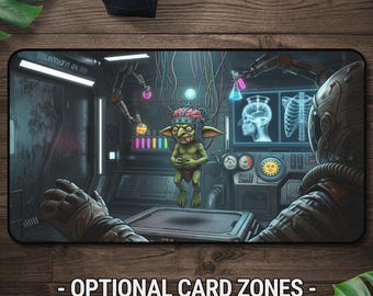 Goblin Scientist Magic the Gathering, MTG Playmat Funny Goblin, Fantasy Laboratory Mousepad, Nerd Office Desk Decor