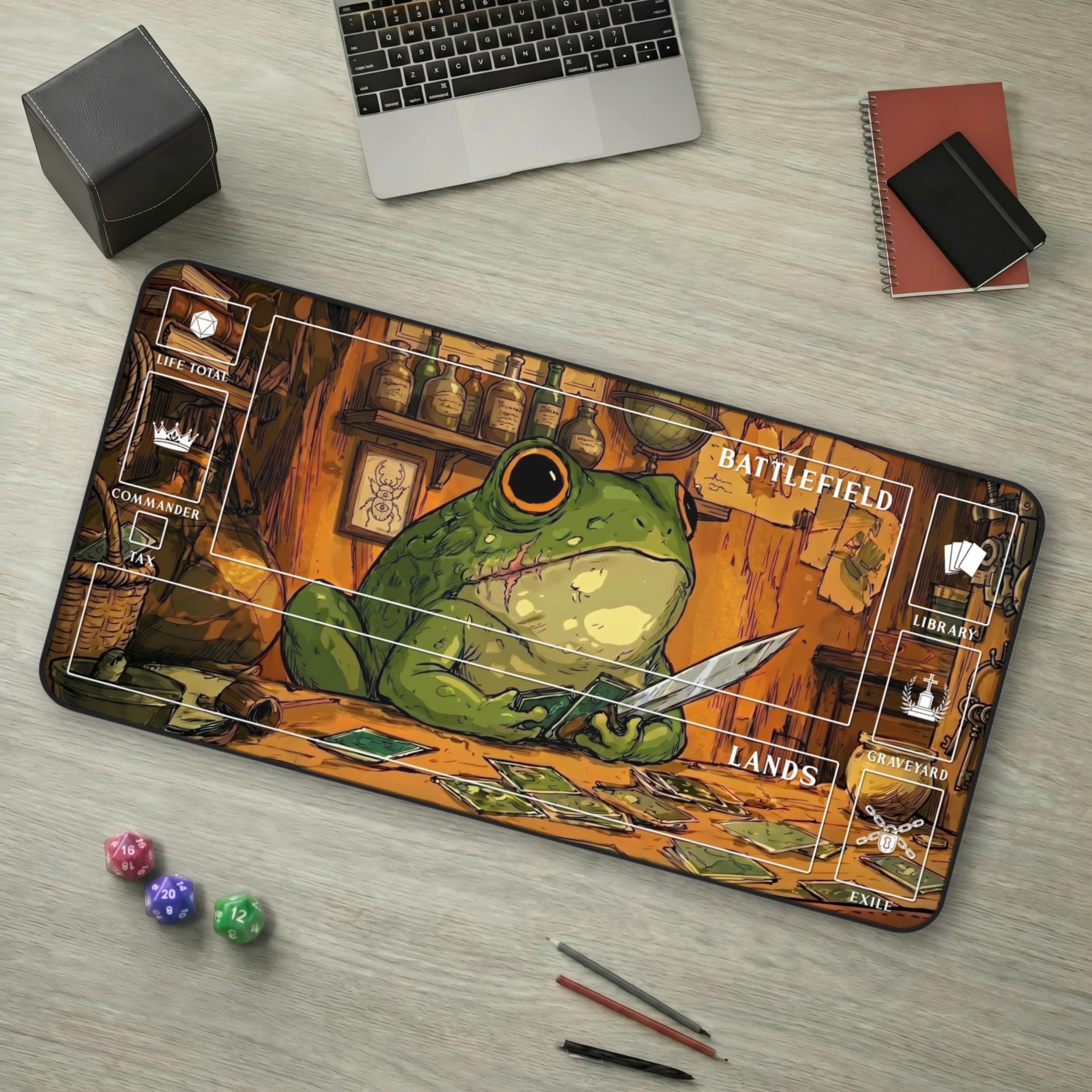 Merchant Frog Frog MTG Playmat With Card Zones – Funny Fantasy Frog Merchant, Cute ...