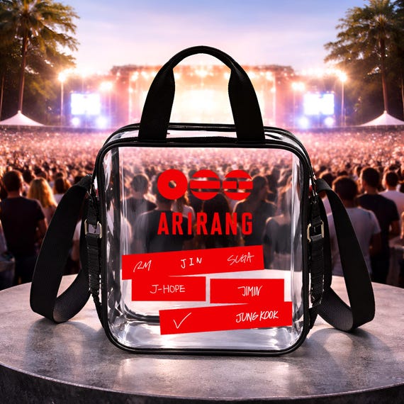 BTS ARIRANG Clear Stadium Bag, Waterproof PVC Concert Crossbody