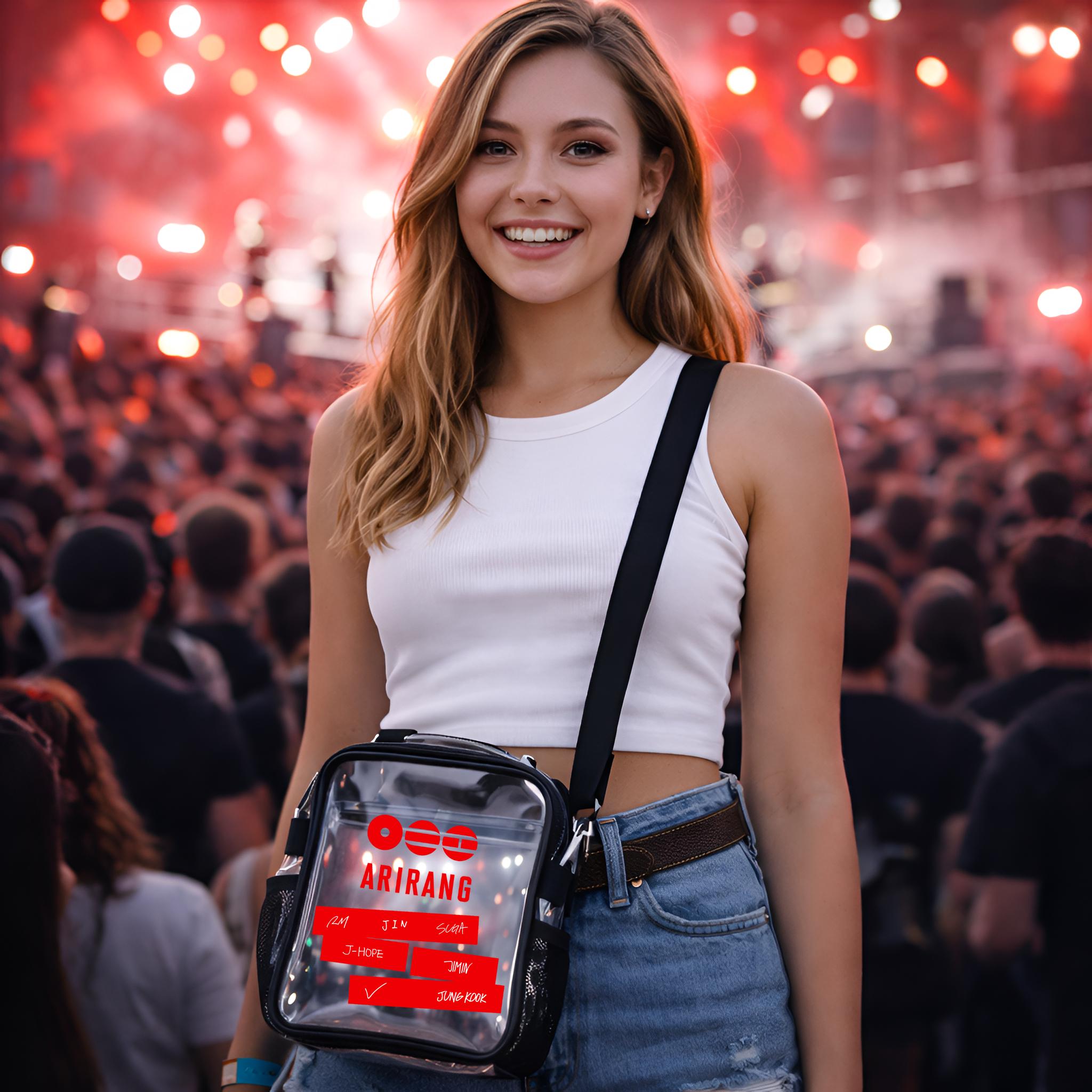 BTS ARIRANG Clear Stadium Bag, Waterproof PVC Concert Crossbody