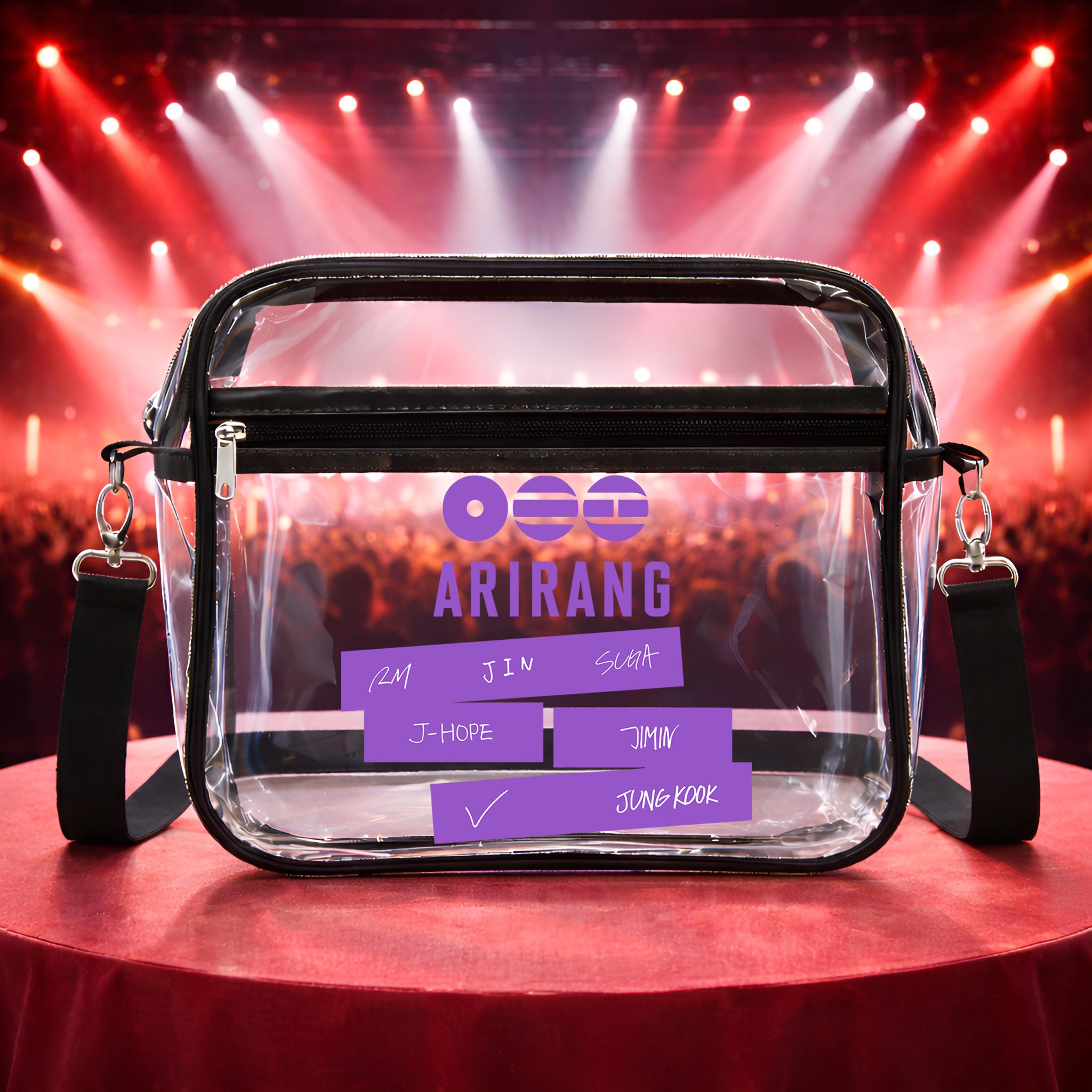 Custom ARIRANG Clear Crossbody Bag, Stadium Approved Concert Purse