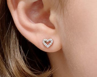 Open Heart Earrings - Clip-on earrings for children - pain-free earrings  - Earrings without piercing - Gift for Girls