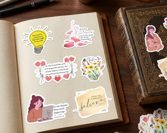 Blommiga bibelvers-klistermärken, kristen skrift, DIY-planerare, Cricut-klar (digital nedladdning)