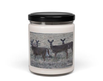 Deer Herd Photo Candle 9oz Soy Candle | Wildlife Nature Jar
