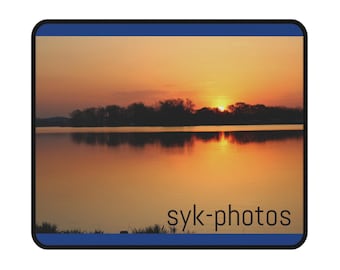 Sunset Lake Photo Mouse Pad | Scenic Sunrise Reflection, non-slip