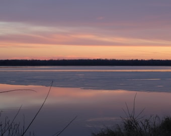 Dusk on Thawing Lake 11x14