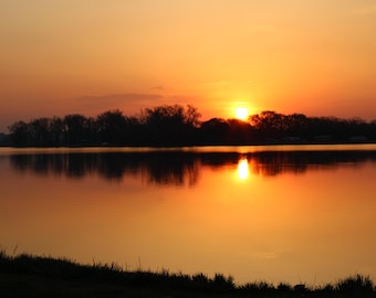 Gold Reflections Manawa Lake Iowa