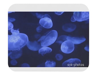 Blue Jellyfish Mouse Pad | Ocean Photography Desk Mat