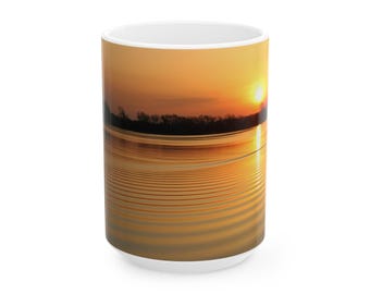 Ripple/ Golden Sunrise Ceramic. 11 0r 15 oz