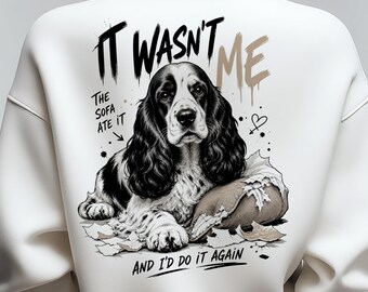 American Cocker Spaniel Shirt PNG, Funny Dog T‑Shirt Design, Pet Lovers Gift, Digital Download Sublimation Print
