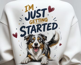 Australian Shepherd Sweatshirt PNG, Cute Aussie Dog Mom Shirt Print, Blue Merle Hoodie Design File, Dog Lover Gift Printable Download