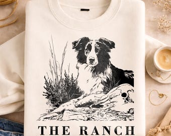 Aussie PNG Ranch Skull – Australian Shepherd Sweatshirt Sublimation Western Dog Print