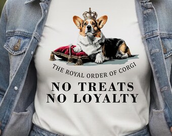 Corgi Sweatshirt PNG No Treats No Loyalty, Royal Dog Pet Portrait for Corgi Lovers, Shirt Sublimation Digital Download