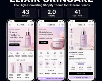 Elixir Skincare Shopify Theme v1.6.2 | Skincare Beauty Store Template | Conversion Optimized | Unlimited Stores