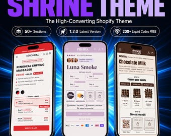 Shrine 1.7.0 Shopify Theme | + 200 Liquid Codes FREE | High Converting Shopify Store | Bundle Save | No Paid Apps | Any Niche
