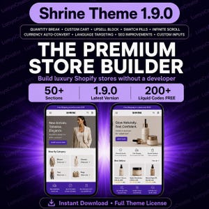 Shrine Shopify Theme 1.9.0 | The Premium Store Builder | Swatch Pills Infinite Scroll Currency Convert | Instant Download