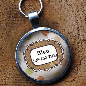 Pet iD Tag pastel polka dotted colorful round Dog Tag 35mm round -  by California Mutts