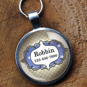 Yellow and blue Pet iD Tag colorful round Dog Tag 35mm round -  by California Mutts
