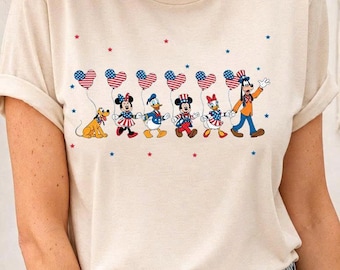 250周年記念レトロカートゥーンフレンズシャツ、ヴィンテージ愛国記念日Tシャツ、クラシックアニマルキャラクターシャツ、お祝いギフト