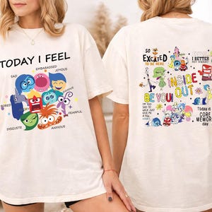 Chemise à l'envers aujourd'hui je me sens, chemise à l'envers Disney, chemise émotions à l'envers, t-shirt Core Memory Day, chemise Pixar à l'envers sentiments