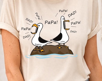 カモメのDAD PAPAパーソナライズドシャツ - お母さんへの面白い父の日ギフト - ディズニー ニモTシャツ - ファインディング・ニモ