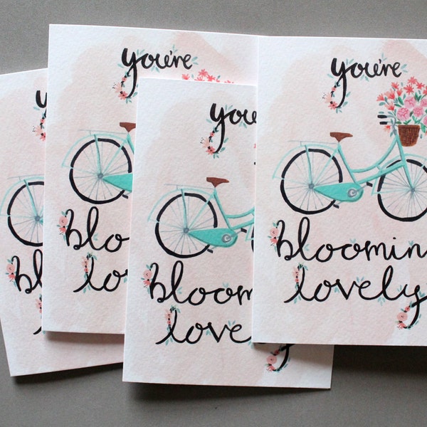 Set of 4 Blooming Lovely Greetings Cards