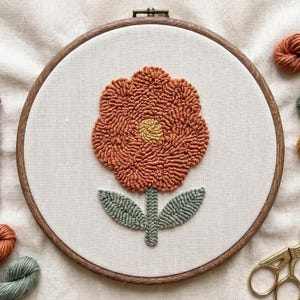 Beginner Punch Needle Pattern, Wildflower Wall Art, Printable PDF Download
