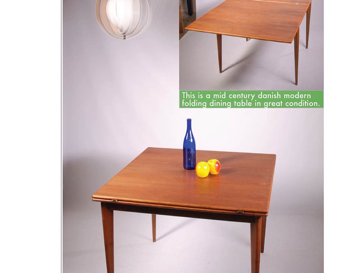 Danish Modern Folding Teak Dining Table Etsy