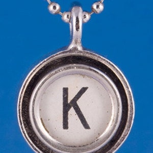 Typewriter Key Initial Necklaces, Letter A-K image 1