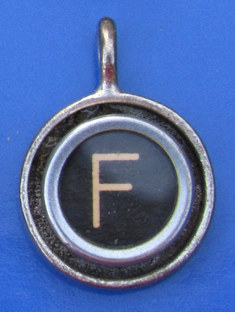 Typewriter Key Initial Necklaces, Letter A-K image 7