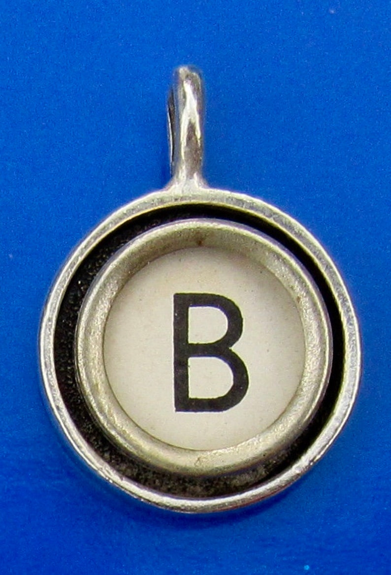 Typewriter Key Initial Necklaces, Letter A-K image 3