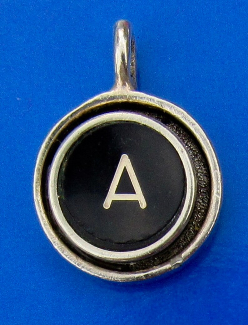 Typewriter Key Initial Necklaces, Letter A-K image 2