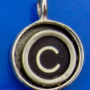 Typewriter Key Initial Necklaces, Letter A-K image 4