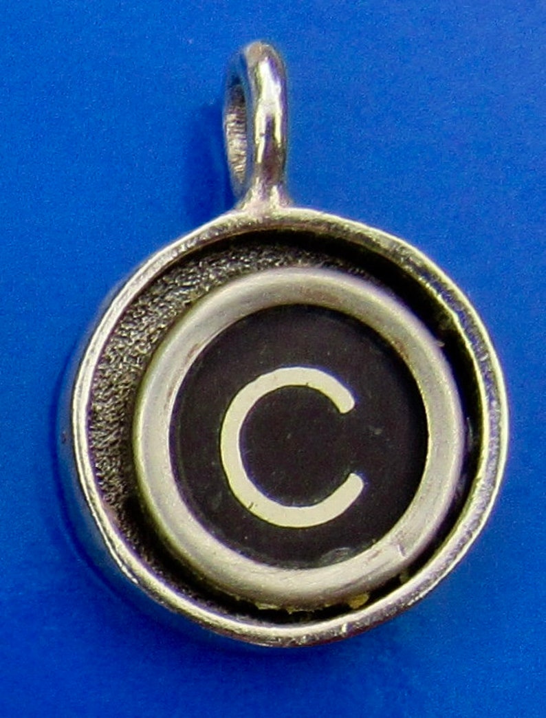 Typewriter Key Initial Necklaces, Letter A-K image 4