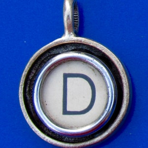 Typewriter Key Initial Necklaces, Letter A-K image 5