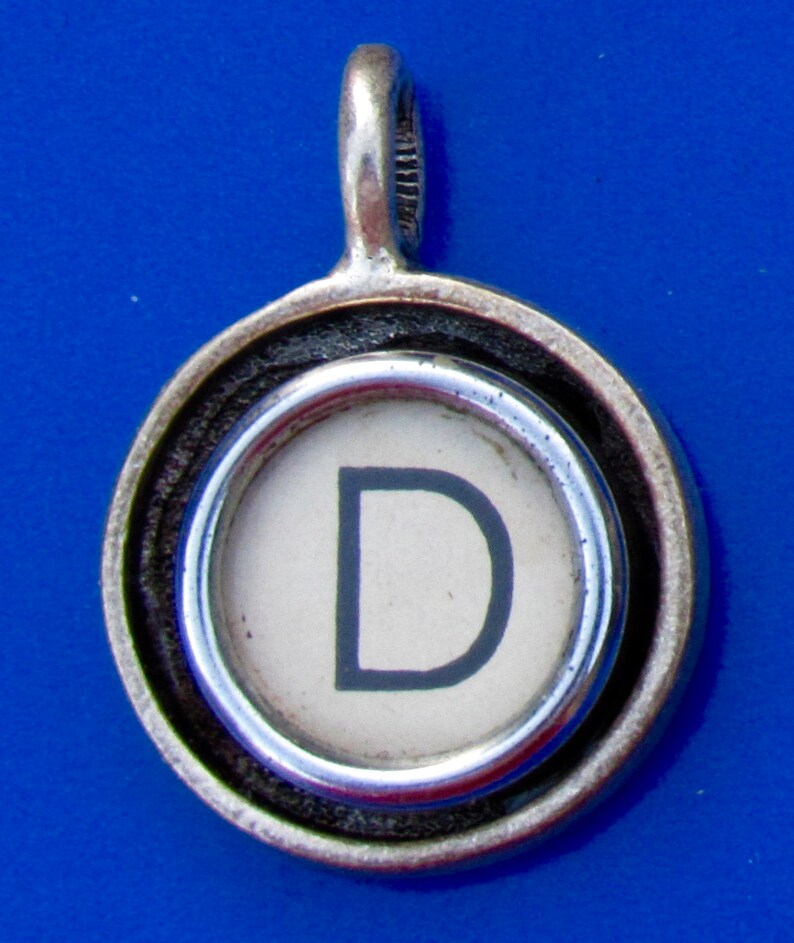 Typewriter Key Initial Necklaces, Letter A-K image 5