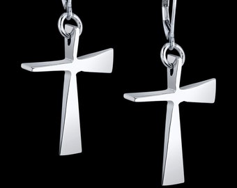 Trinity Cross sterling silver cross earrings