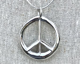 Infinite Peace sterling silver infinity ring peace sign pendant