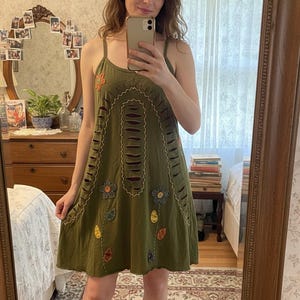 Embroidered Floral Cut Out Dress - Etsy
