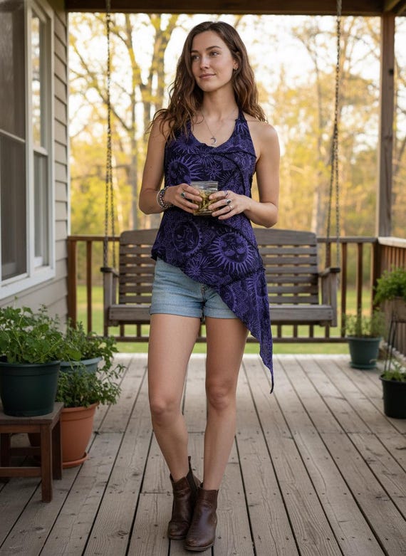 Handmade Embroidered Purple Lace Patchwork Halter Top Hippie Wasteland Style Asymmetric Pixie Dress Boho Goth Fairy Grunge Festival Wear Handmade Embroidered Purple Lace Patchwork Halter Top Hippie Wasteland Style Asymmetric Pixie Dress Boho Goth Fairy Grunge Festival Wear