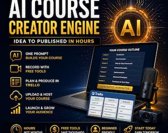 AI Course Creation Course, Create Online Course With AI, Digital Product Training, Passive Income System, AI Prompt Course Download