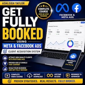 Facebook Ads Course by Ashleigh Taylor | Get Fully Booked Client Acquisition System | Meta Ads Training & Lead Generation