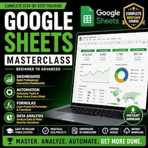 Google Sheets Course | Data Analysis, Dashboards, Automation & Productivity | Google Sheets Bootcamp