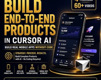 Curso de creación de aplicaciones con IA de Cursor: crea aplicaciones móviles sin programar, formación en desarrollo de IA, creación de aplicaciones con React Native e iOS.