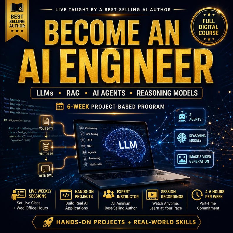 AI Engineering Course – Llm, Rag, AI Agents, Image Generation | Project-Based Bootcamp + Capstone (Digital Download) image 1