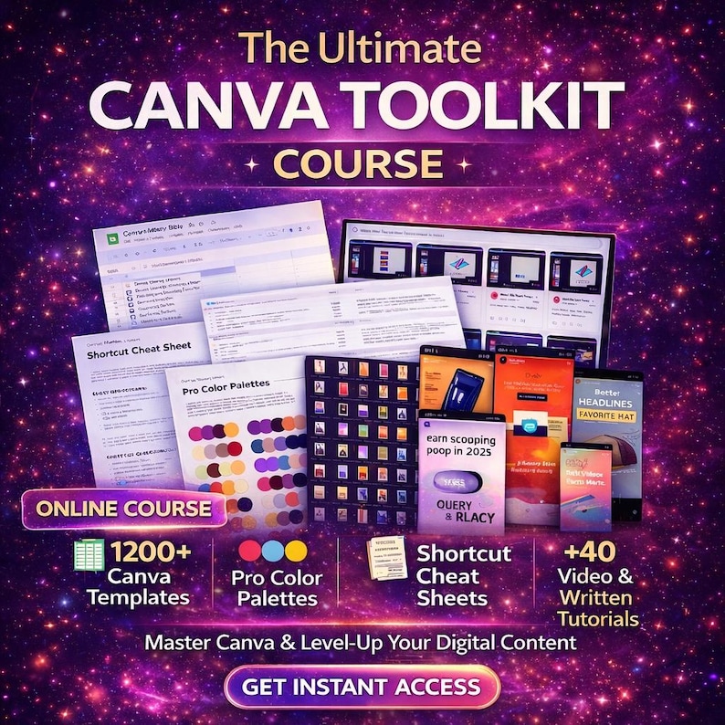 The Canva Wizard – Canva Mastery Bible | Ultimate Canva Course, 1200+ Templates, Video Tutorials, Design Resources for Creators & Sellers image 1