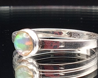 Handcrafted 5mm Welo Opal Sterling Silver Ring - Custom-Made to Perfection!