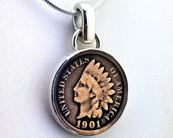 Indian Head Penny Pendant | Indian Head Jewelry | Liberty Headress Coin Jewelry | Coin Pendant | Penny Pendant | 1900s Penny | Made to Order