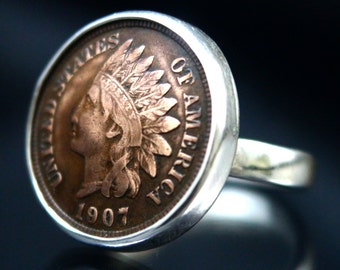Indian head penny Ring American Coin Rings silver coin rings Coin Ring Collectible Vintage Coin Ring Penny Ring mens coin ring