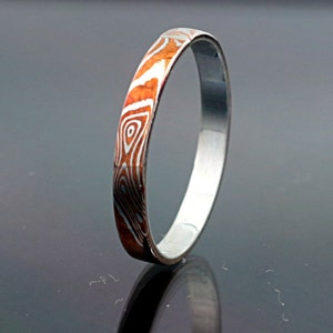 2mm Mokume Gane Ring Band mokume Ring Mokume Wedding Band mokume gane ring mokume wedding ring petite mokume ring stack mokume ring